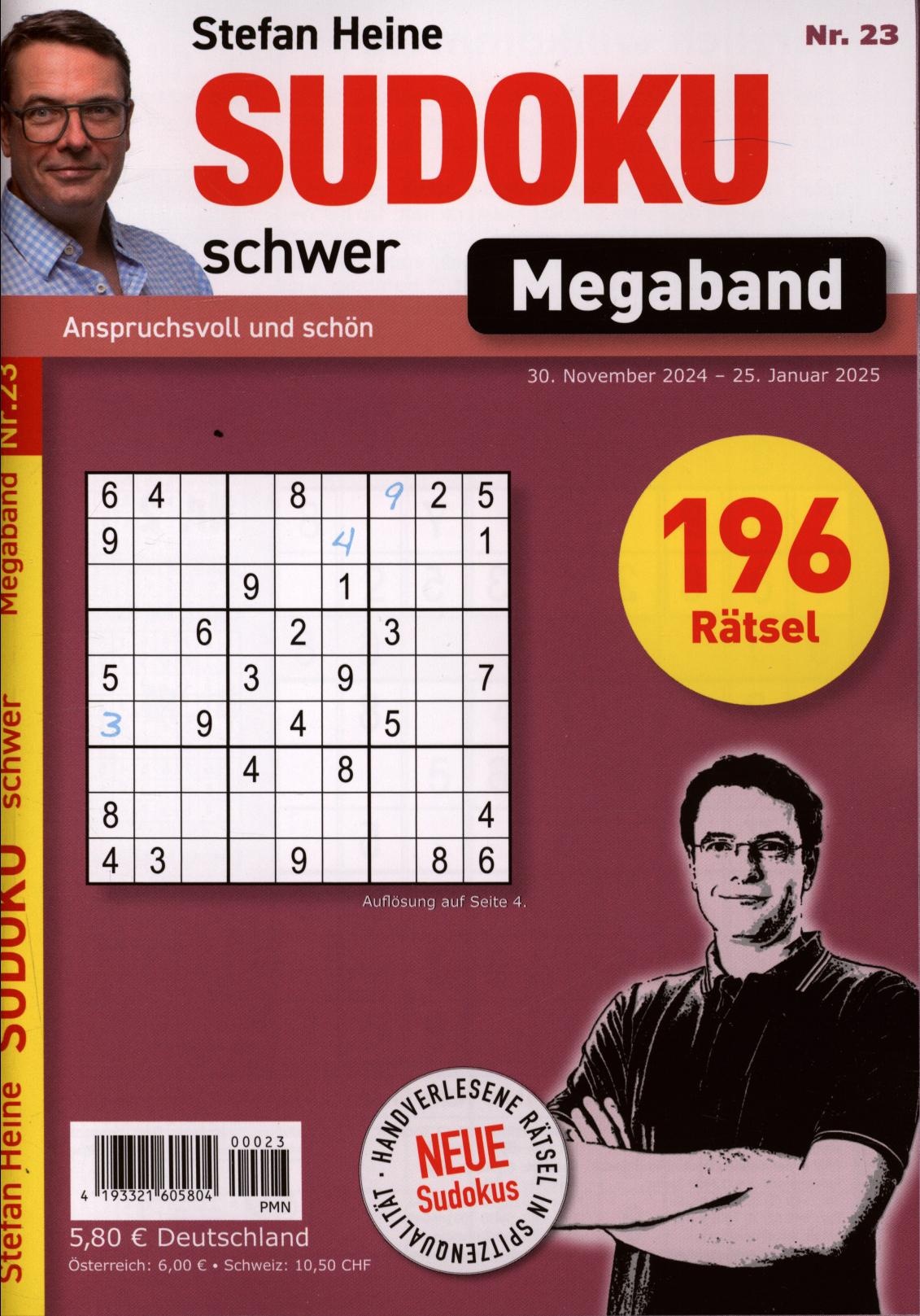 Sudoku schwer MEGABAND 23/2024