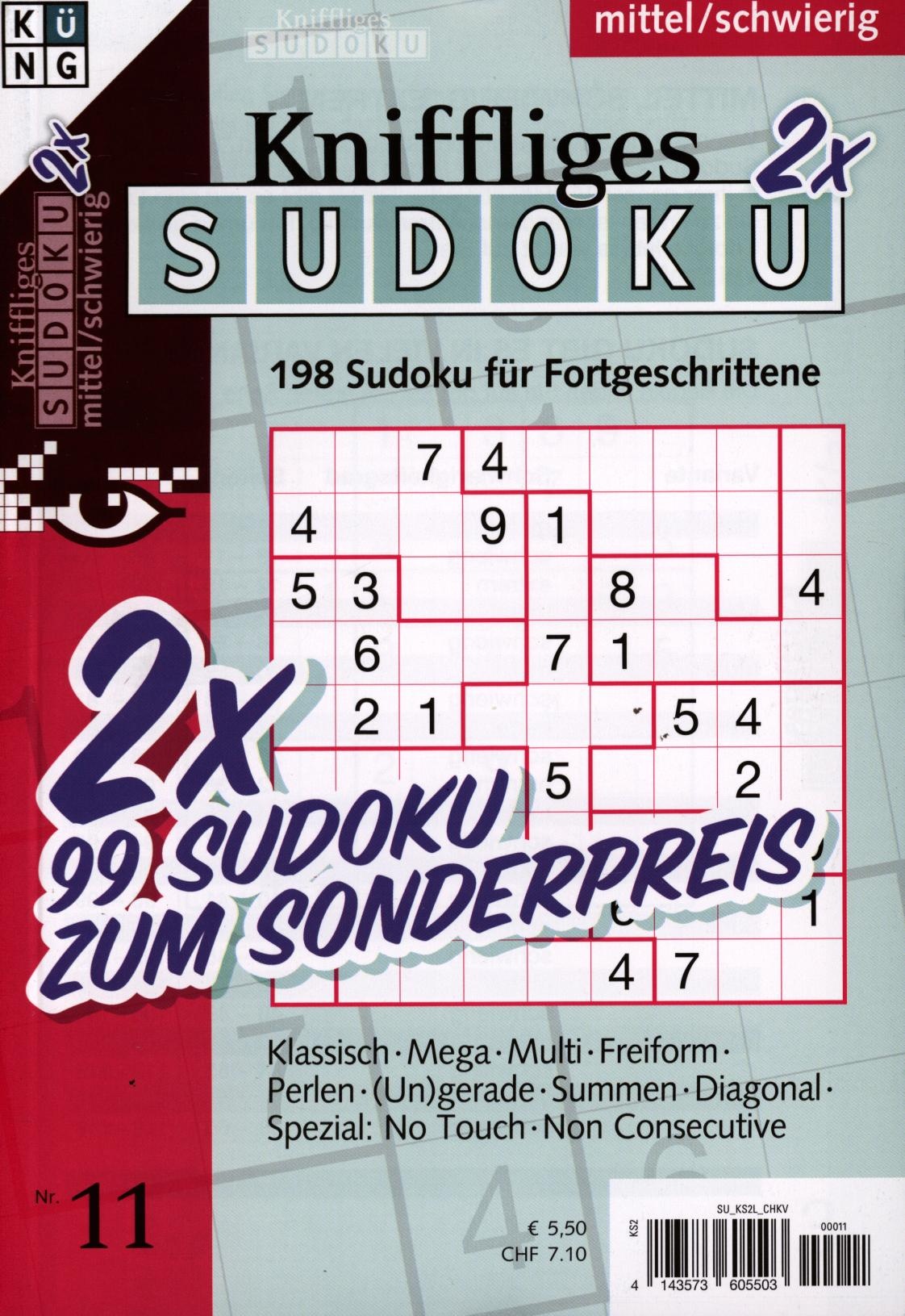 Kniffliges Sudoku 2 x 11/2025