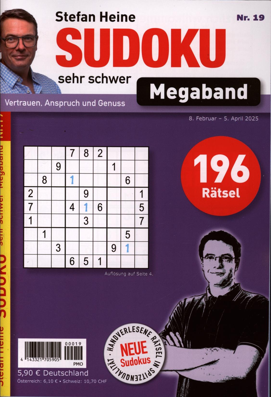 Sudoku sehr schwer MEGABAND 19/2025