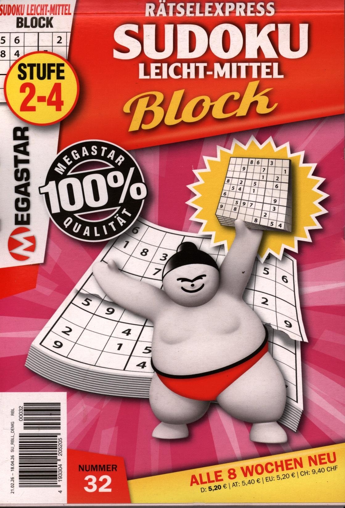 Sudoku Block leicht-mitt. 32/2026